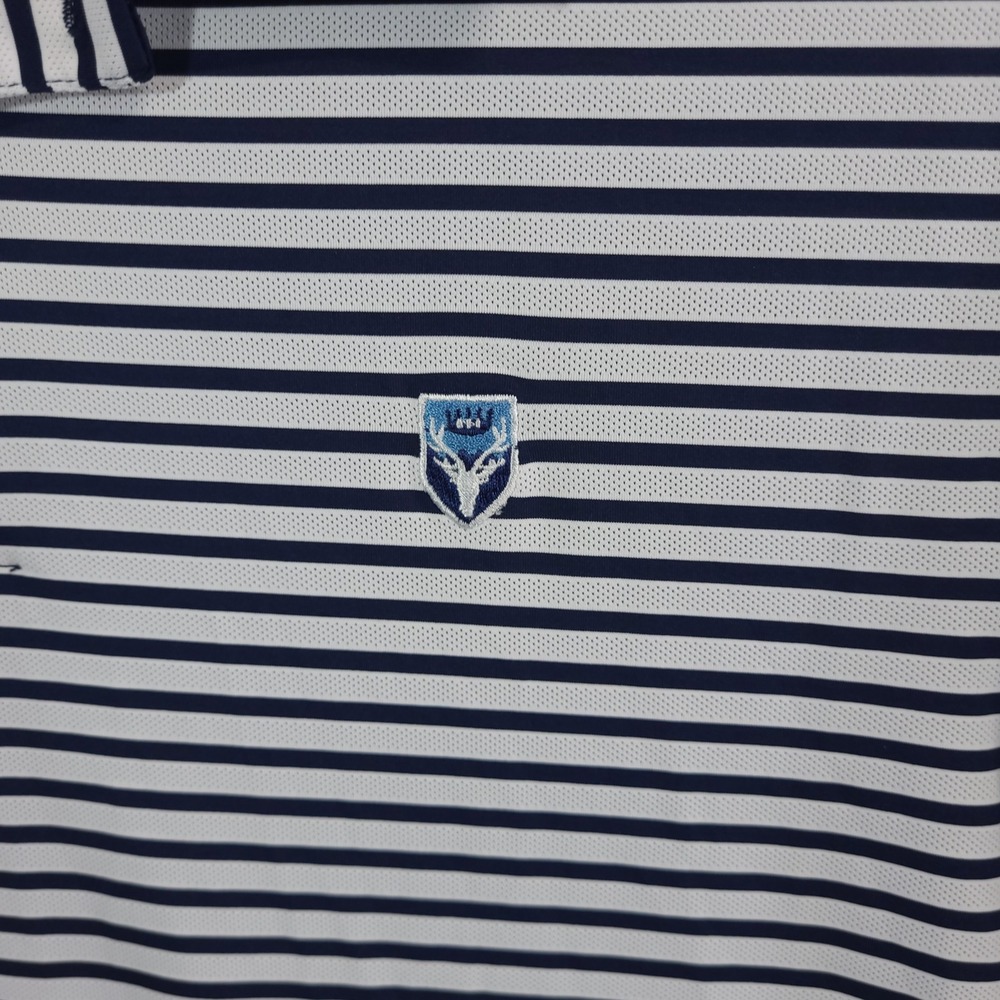 KJUS Luis Stripe Polo Shirt Mens XL Blue White MG60-F00 Short Sleeve Golf - Picture 10 of 16